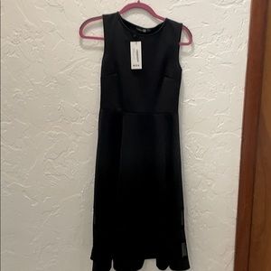 Boohoo Black MIDI Skater Dress